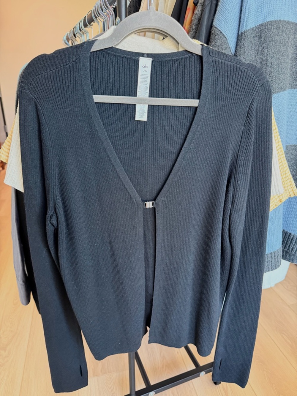 ALO Knit Salana Black Cardigan